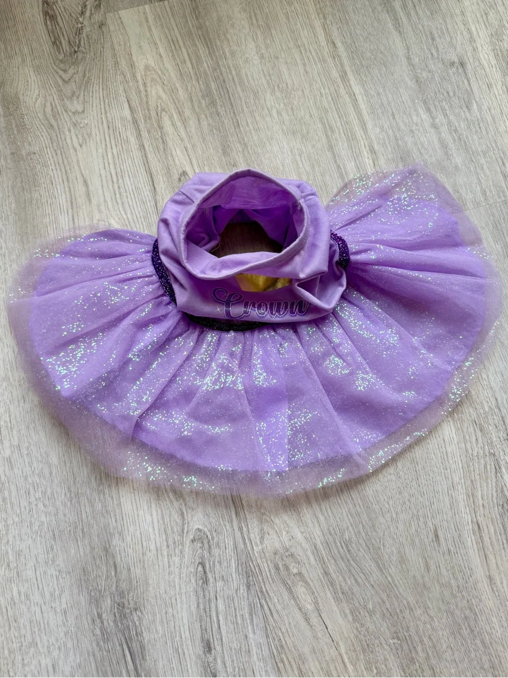 Top Paw - Lilac Pet/Puppy Dog Tutu Dress with Gold Crown and Sparkles - size XS